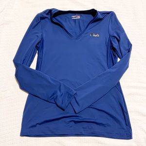 FILA BLUE V NECK LONG SLEEVE